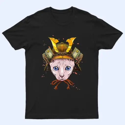 Samurai Sphynx Cat Warrior Samurai Cat Lovers T Shirt