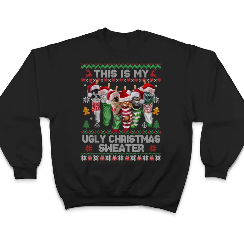 Santa-Cats-Pajama-This-is-My-Ugly-Christmas-Kittens-Sweater-T-Shirt-4 Santa Cats Pajama This is My Ugly Christmas Kittens Sweater T Shirt