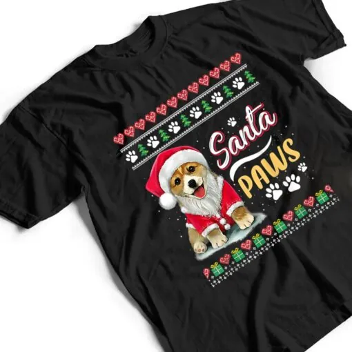 Santa Paws Christmas Dog Merry Christmas Funny Xmas T Shirt