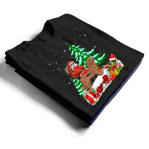 Santa Riding Newfoundland Dog Theme Christmas Newfoundland T Shirt