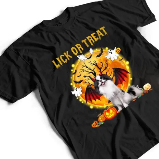 Scary Japanese Chin Dog Witch Hat Halloween Lick Or Treat T Shirt