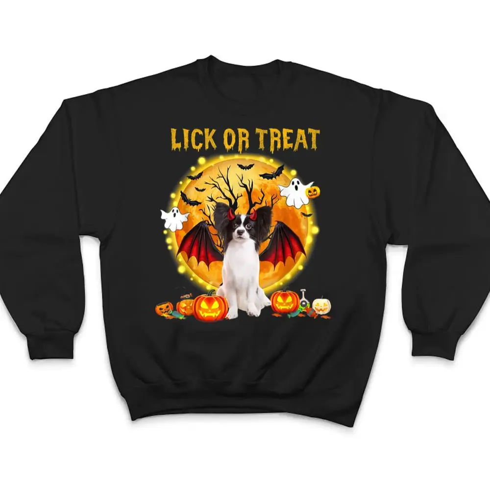 Scary-Papillon-Dog-Witch-Hat-Halloween-Lick-Or-Treat-T-Shirt-4 Scary Papillon Dog Witch Hat Halloween Lick Or Treat T Shirt