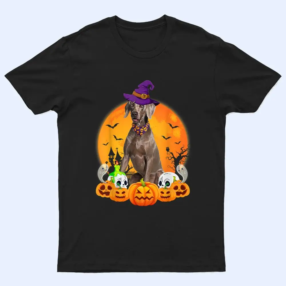 Scary Pumpkin Skull Witch Weimaraner Dog Halloween T Shirt Scary Pumpkin Skull Witch Weimaraner Dog Halloween T Shirt