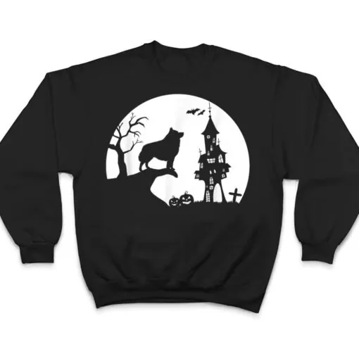 Schipperke Dog Moon Silhouette Funny Halloween Costume T Shirt
