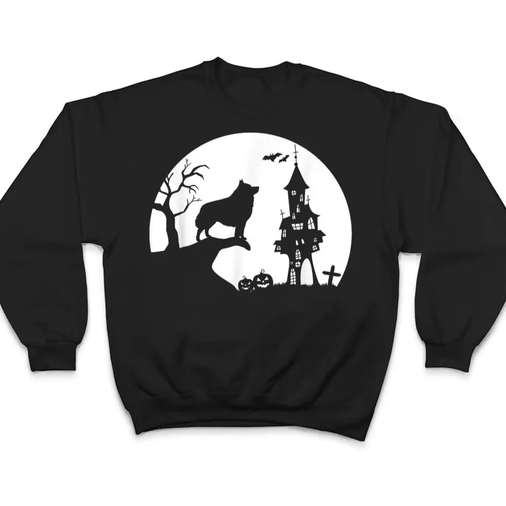 Schipperke-Dog-Moon-Silhouette-Funny-Halloween-Costume-T-Shirt-4 Schipperke Dog Moon Silhouette Funny Halloween Costume T Shirt