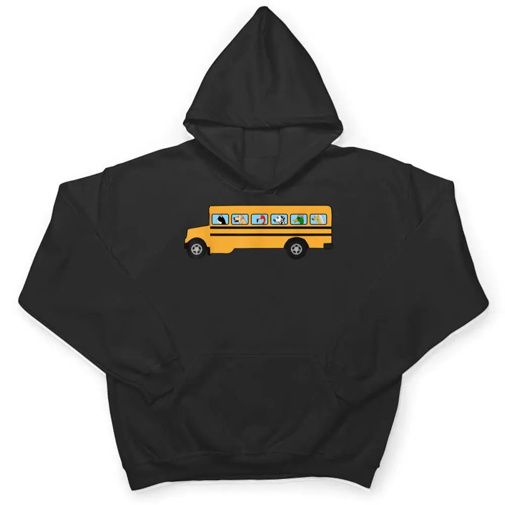 School-Bus-With-Cat-Dog-and-Other-Funny-Animals-T-Shirt-3 School Bus With Cat, Dog and Other Funny Animals T Shirt