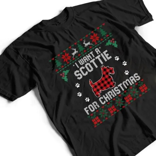 Scottie Dog Lover Xmas Gifts Funny Ugly Christmas T Shirt