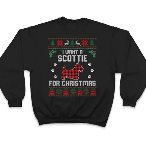 Scottie Dog Lover Xmas Gifts Funny Ugly Christmas T Shirt