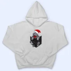 Scottish Fold Cat Pocket with Christmas Santa Hat T Shirt Scottish Fold Cat Pocket with Christmas Santa Hat T Shirt