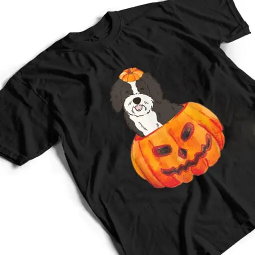 Sheepadoodle Pumpkin Sheeppoo Doodle Dog Halloween T Shirt