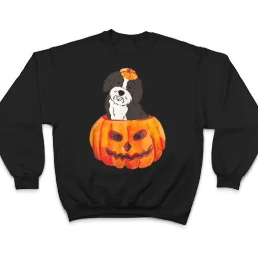 Sheepadoodle Pumpkin Sheeppoo Doodle Dog Halloween T Shirt