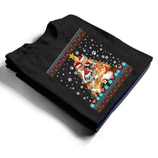 Sheltie Dog Christmas Lights Christmas T Shirt