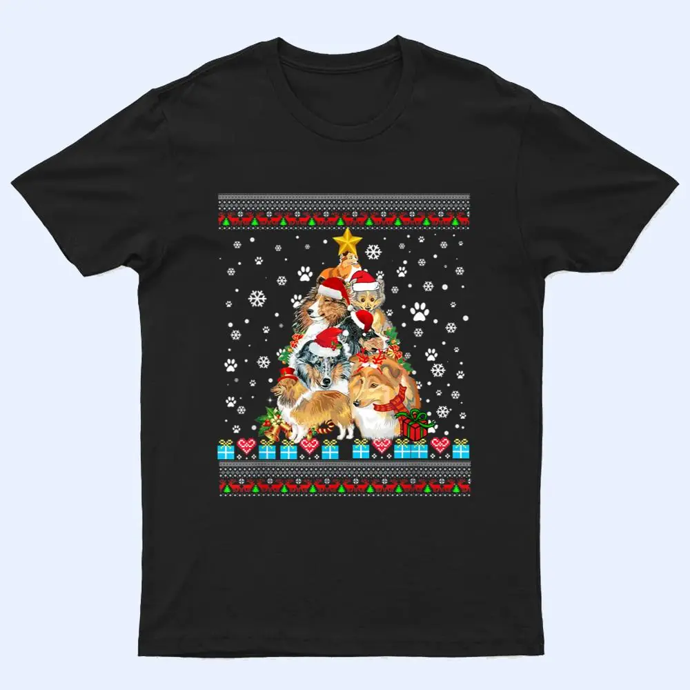 Sheltie Dog Christmas Lights Christmas T Shirt Sheltie Dog Christmas Lights Christmas T Shirt