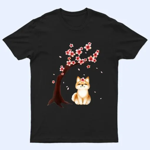 Shiba Inu Dog Japanese Cherry Blossom Sakura Flower T Shirt