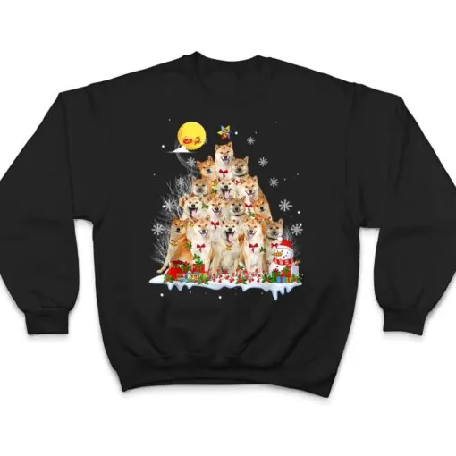 Shiba Inu Dog Lover Matching Santa Christmas Tree T Shirt