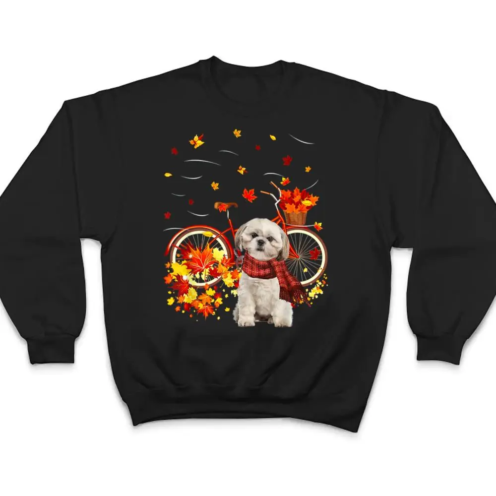 Shih-Tzu-Bike-Autumn-Dog-Leaf-Fall-Funny-Fall-Yall-T-Shirt-4 Shih Tzu Bike Autumn Dog Leaf Fall Funny Fall Y'all T Shirt