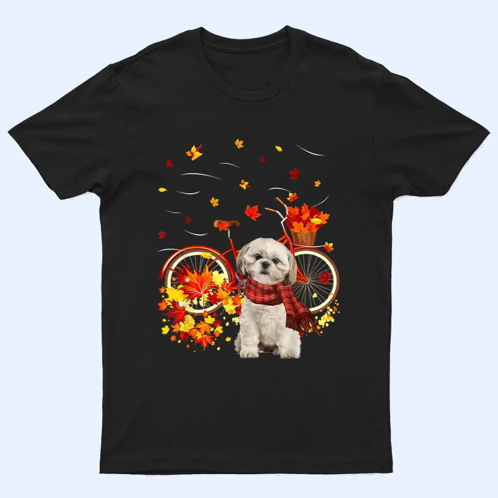 Shih Tzu Bike Autumn Dog Leaf Fall Funny Fall Y'all T Shirt Shih Tzu Bike Autumn Dog Leaf Fall Funny Fall Y'all T Shirt