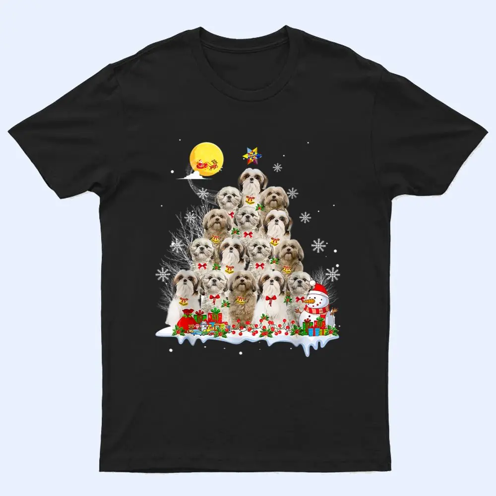 Shih Tzu Dog Lover Matching Santa Christmas Tree T Shirt Shih Tzu Dog Lover Matching Santa Christmas Tree T Shirt