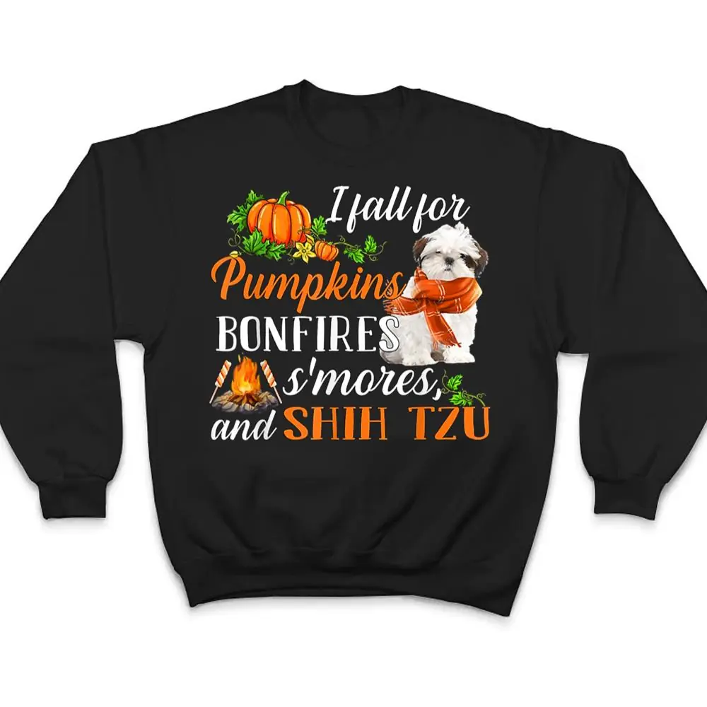 Shih-Tzu-I-Fall-For-Pumpkins-Bonfires-Smores-And-Dogs-Fall-T-Shirt-4 Shih Tzu I Fall For Pumpkins Bonfires Smores And Dogs Fall T Shirt
