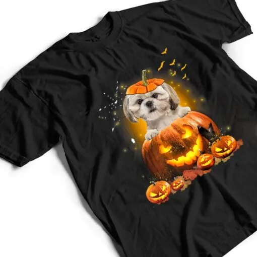 Shih Tzu Pumpkin Funny Cute Dog Lover Halloween T Shirt