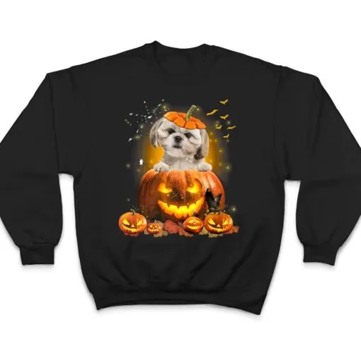 Shih Tzu Pumpkin Funny Cute Dog Lover Halloween T Shirt