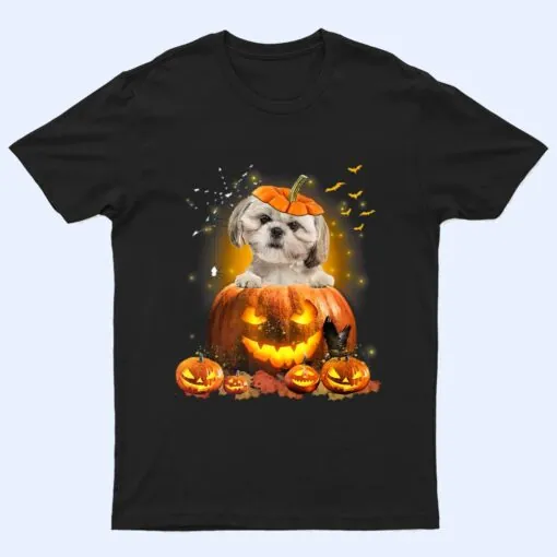 Shih Tzu Pumpkin  Funny Cute Dog Lover Halloween T Shirt