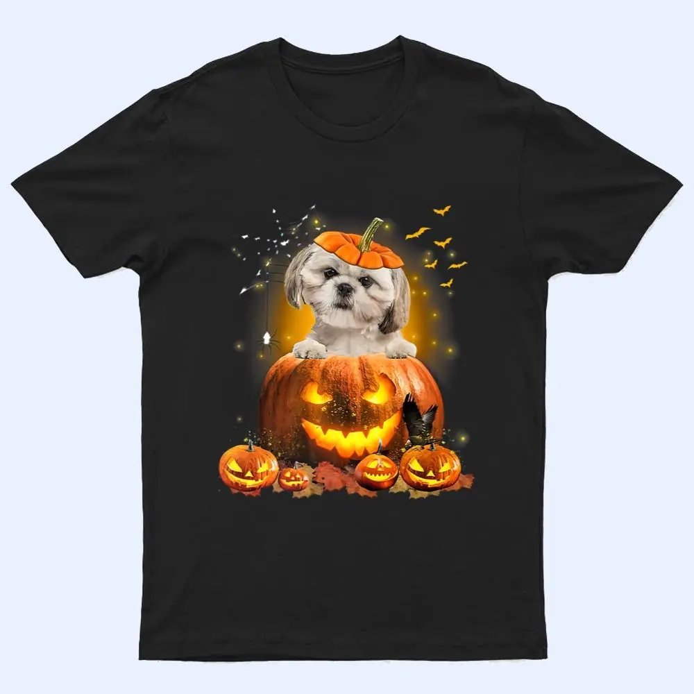 Shih Tzu Pumpkin  Funny Cute Dog Lover Halloween T Shirt Shih Tzu Pumpkin  Funny Cute Dog Lover Halloween T Shirt