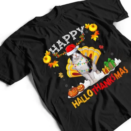 Siamese Cat Halloween Hanksgiving Christmas Hallothanksmas T Shirt