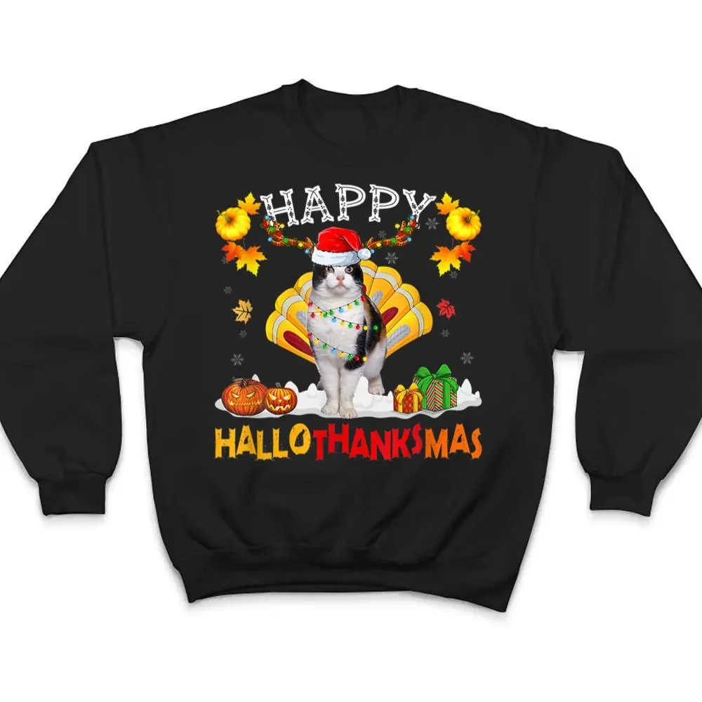 Siamese-Cat-Halloween-Hanksgiving-Christmas-Hallothanksmas-T-Shirt-4 Siamese Cat Halloween Hanksgiving Christmas Hallothanksmas T Shirt