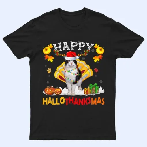 Siamese Cat Halloween Hanksgiving Christmas Hallothanksmas T Shirt