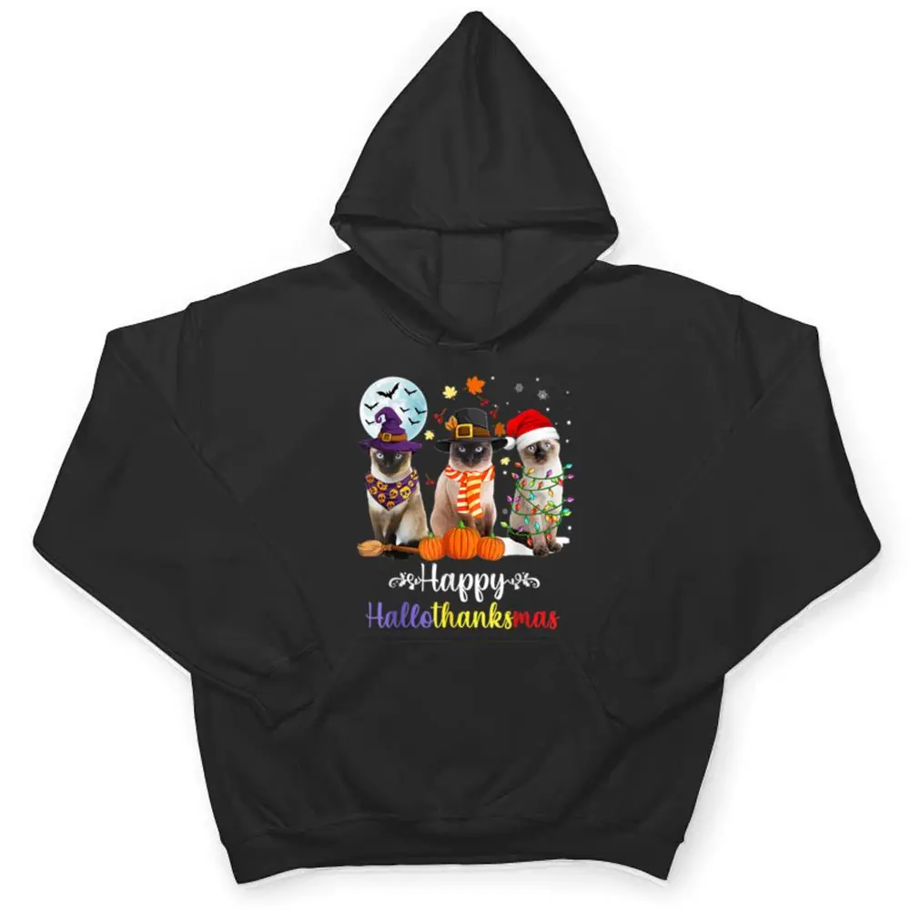 Siamese-Cat-Halloween-Merry-Christmas-Happy-Hallothanksmas-T-Shirt-3 Siamese Cat Halloween Merry Christmas Happy Hallothanksmas T Shirt