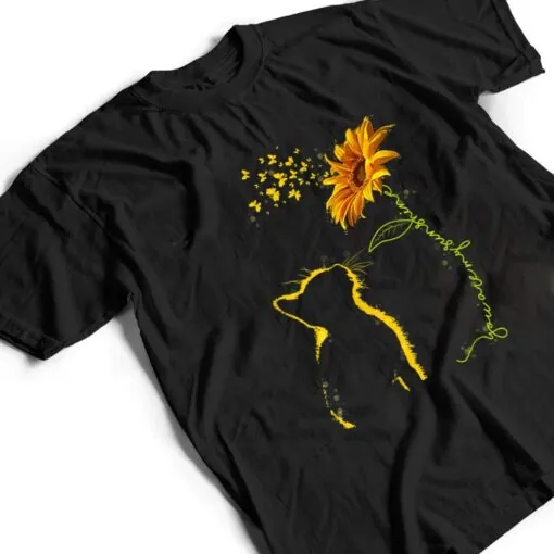 Sitting Yellow Kitten Sunflower Fragrance Butterfly T Shirt