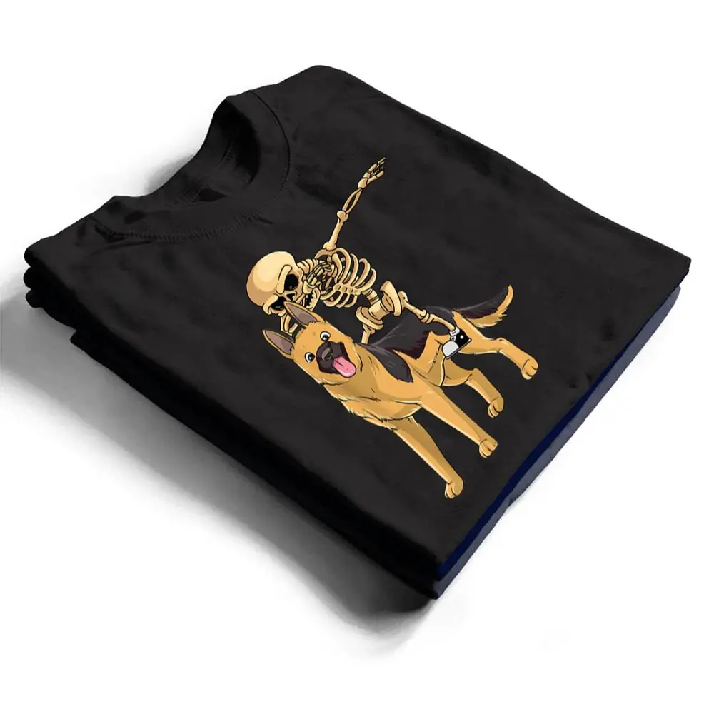 Skeleton-Riding-German-Shepherd-Lazy-Halloween-Costume-Dog-T-Shirt-1 Skeleton Riding German Shepherd Lazy Halloween Costume Dog T Shirt