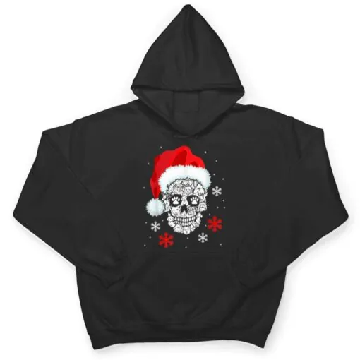 Skull Dog Santa Hat Gifts Christmas Pajama Xmas Idea Men T Shirt