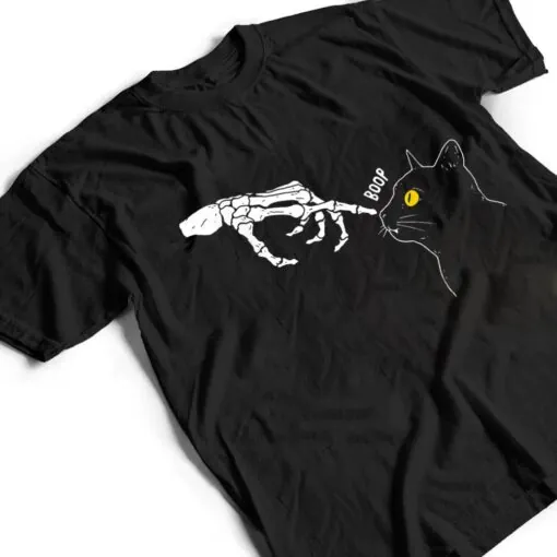 Spooky Boop Black Cat Skeleton Hands Halloween Witchy T Shirt