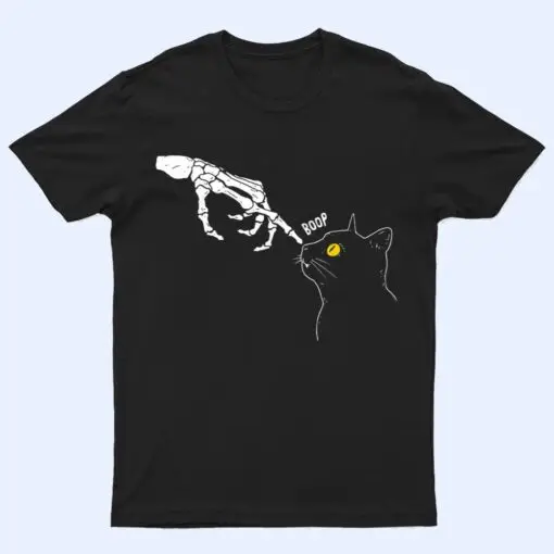 Spooky Boop Black Cat Skeleton Hands Halloween Witchy T Shirt