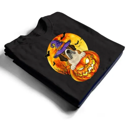 St Bernard Witch Pumpkin Halloween Dog Lover Funny T Shirt