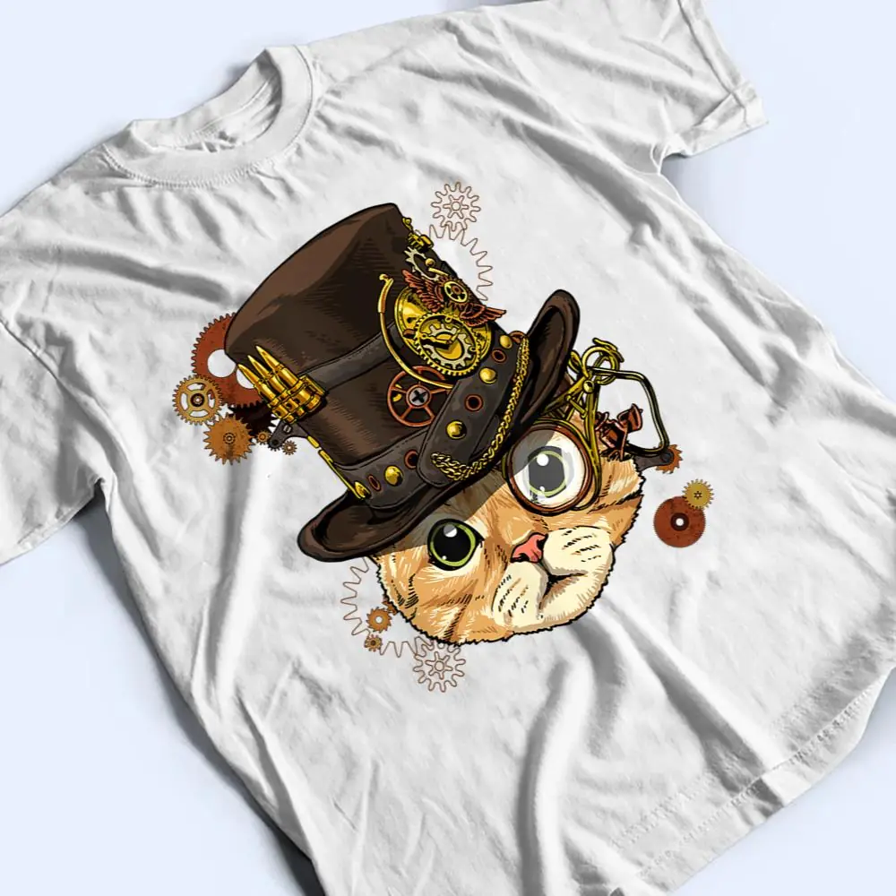 Steampunk-Gothic-Cat-Kitten-Mechanical-Animal-Pet-Cat-Lover-T-Shirt-2 Steampunk Gothic Cat Kitten Mechanical Animal Pet Cat Lover T Shirt