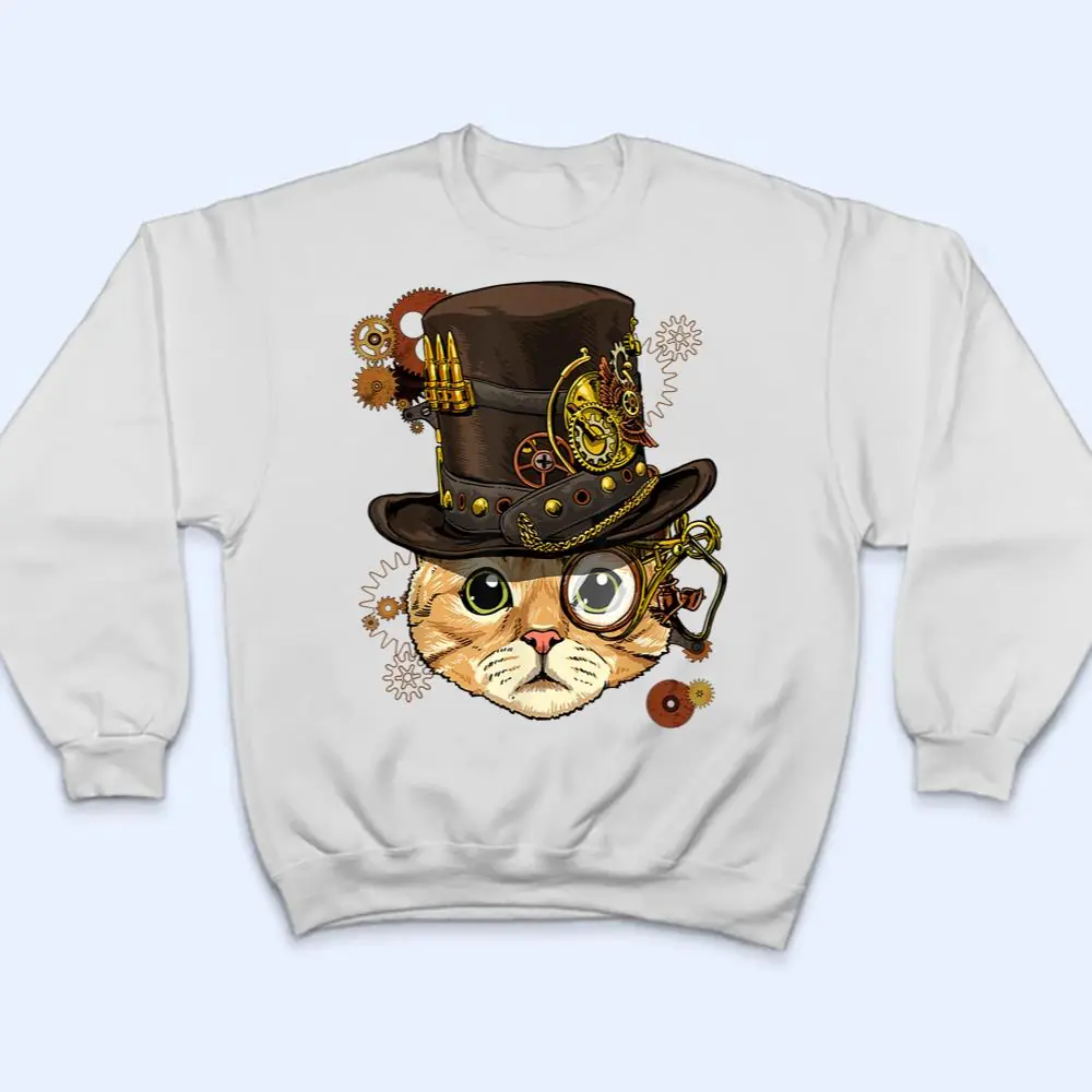 Steampunk-Gothic-Cat-Kitten-Mechanical-Animal-Pet-Cat-Lover-T-Shirt-4 Steampunk Gothic Cat Kitten Mechanical Animal Pet Cat Lover T Shirt