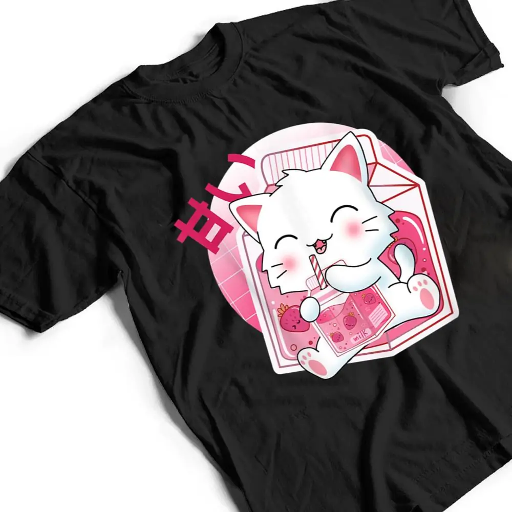 Strawberry-Milk-Cat-Cute-Kawaii-Kitten-Anime-Gift-Ver-2-T-Shirt-2 Strawberry Milk Cat Cute Kawaii Kitten Anime Gift Ver 2 T Shirt