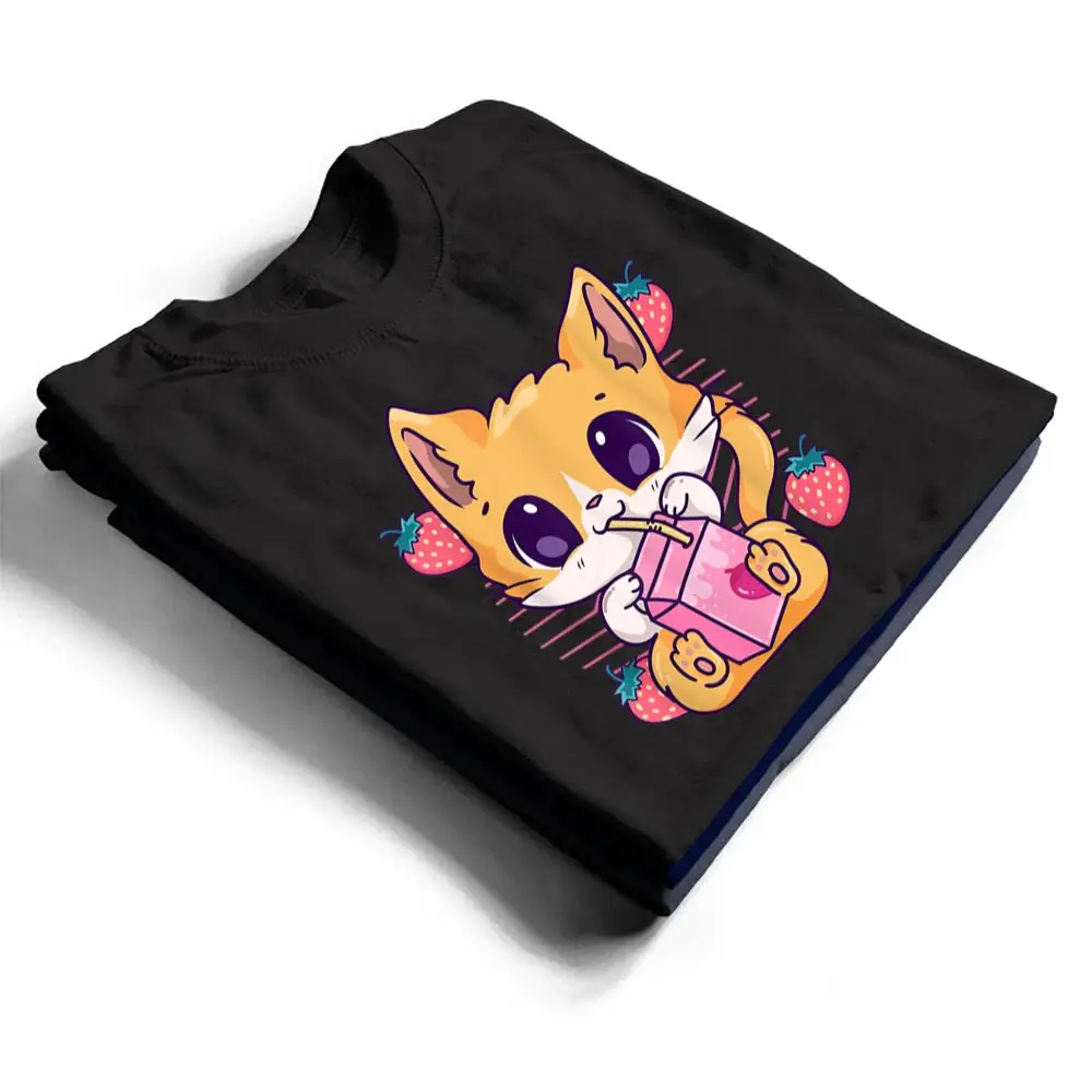 Strawberry-Milk-Cat-Cute-Kawaii-Kitten-Anime-Neko-Shake-T-Shirt-1 Strawberry Milk Cat Cute Kawaii Kitten Anime Neko Shake T Shirt