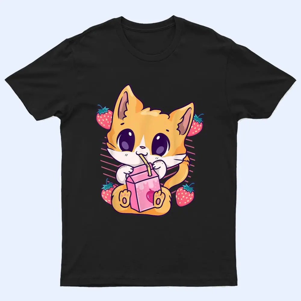 Strawberry Milk Cat Cute Kawaii Kitten Anime Neko Shake T Shirt Strawberry Milk Cat Cute Kawaii Kitten Anime Neko Shake T Shirt