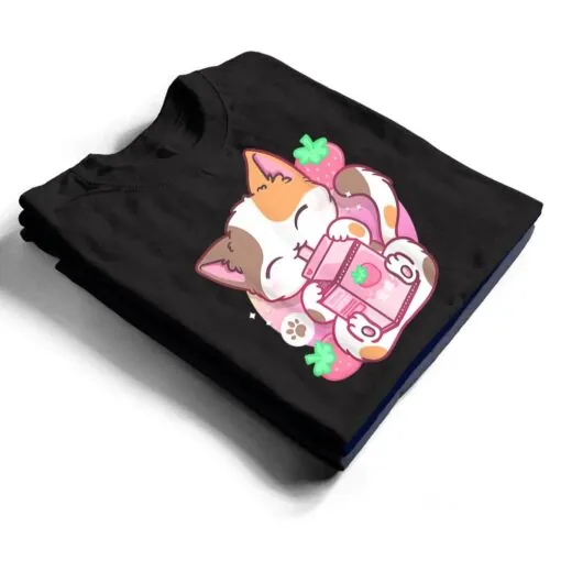 Strawberry Shake Strawberry Milk Cat Kawaii Neko Anime Girls T Shirt