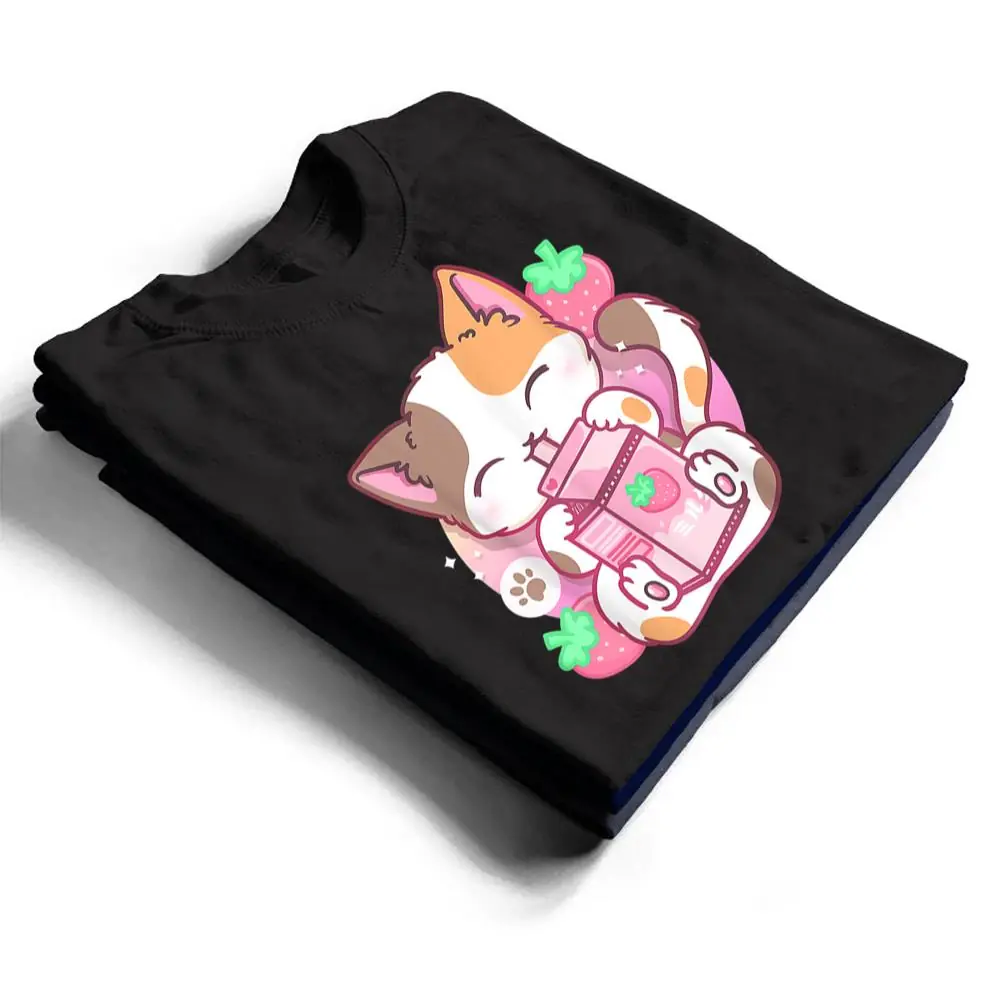 Strawberry-Shake-Strawberry-Milk-Cat-Kawaii-Neko-Anime-Girls-T-Shirt-1 Strawberry Shake Strawberry Milk Cat Kawaii Neko Anime Girls T Shirt