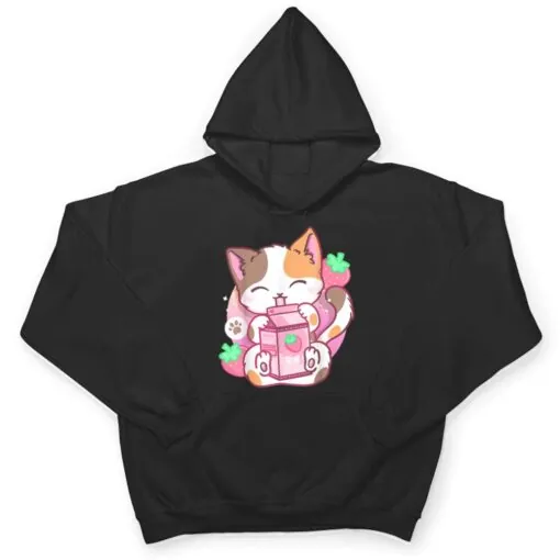 Strawberry Shake Strawberry Milk Cat Kawaii Neko Anime Girls T Shirt