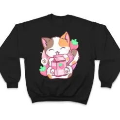 Strawberry Shake Strawberry Milk Cat Kawaii Neko Anime Girls T Shirt Strawberry Shake Strawberry Milk Cat Kawaii Neko Anime Girls T Shirt