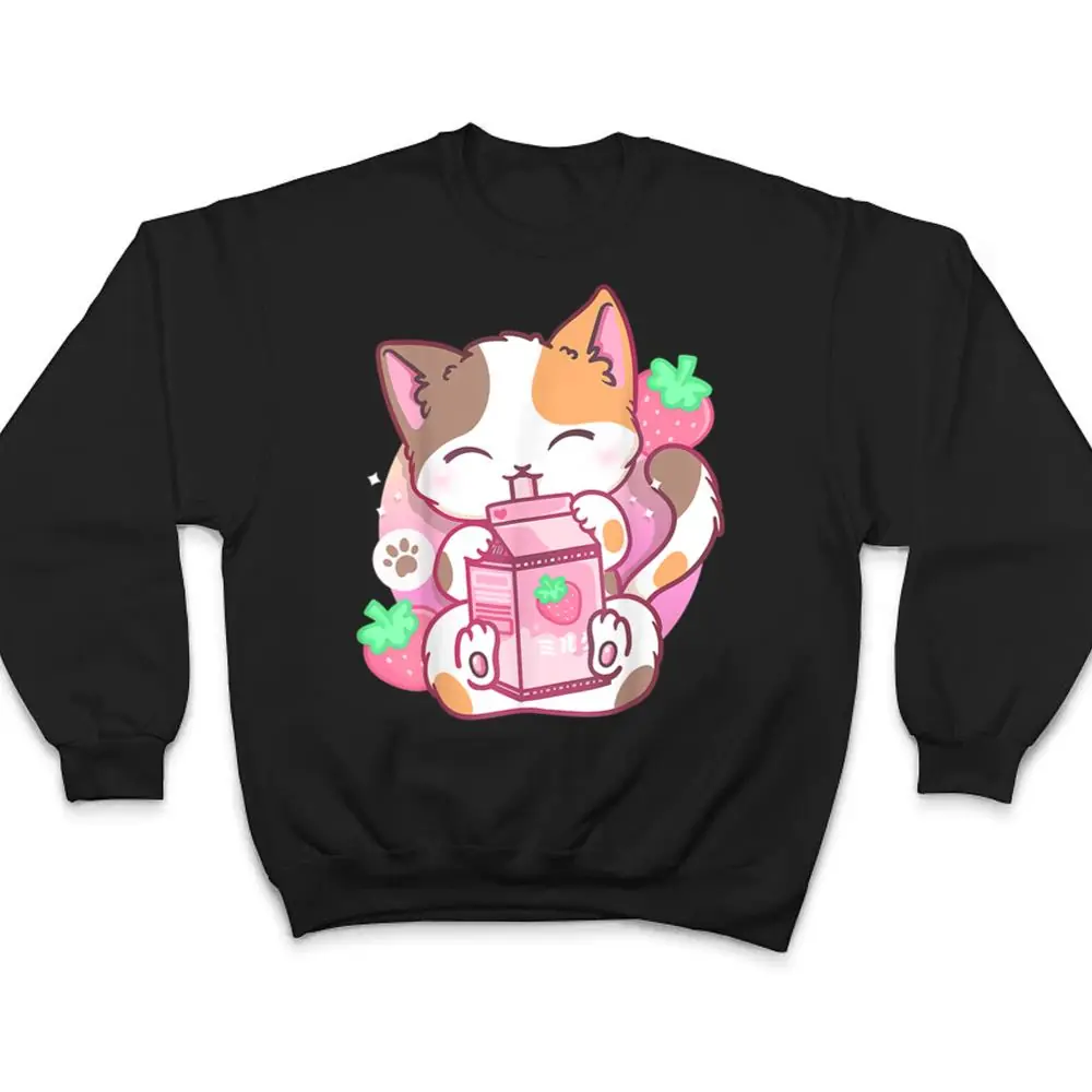 Strawberry-Shake-Strawberry-Milk-Cat-Kawaii-Neko-Anime-Girls-T-Shirt-4 Strawberry Shake Strawberry Milk Cat Kawaii Neko Anime Girls T Shirt