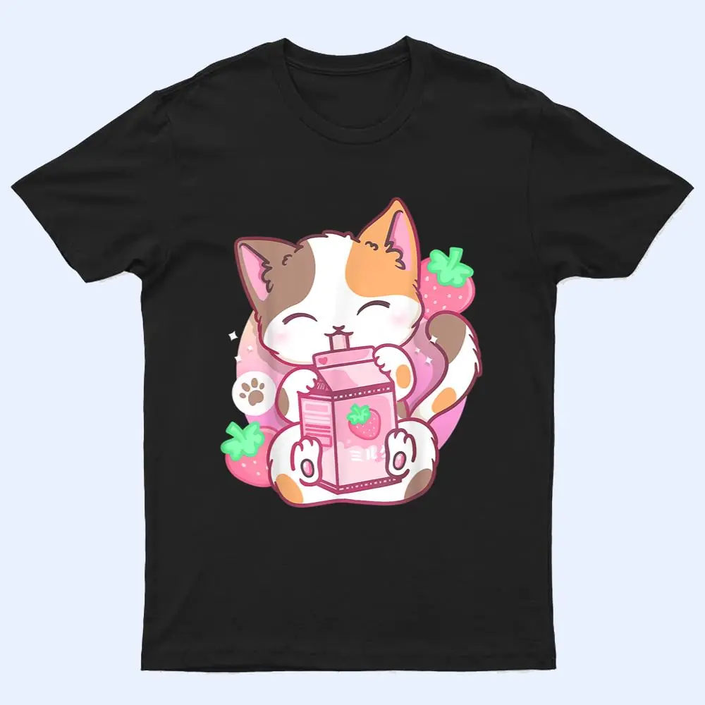 Strawberry Shake Strawberry Milk Cat Kawaii Neko Anime Girls T Shirt Strawberry Shake Strawberry Milk Cat Kawaii Neko Anime Girls T Shirt