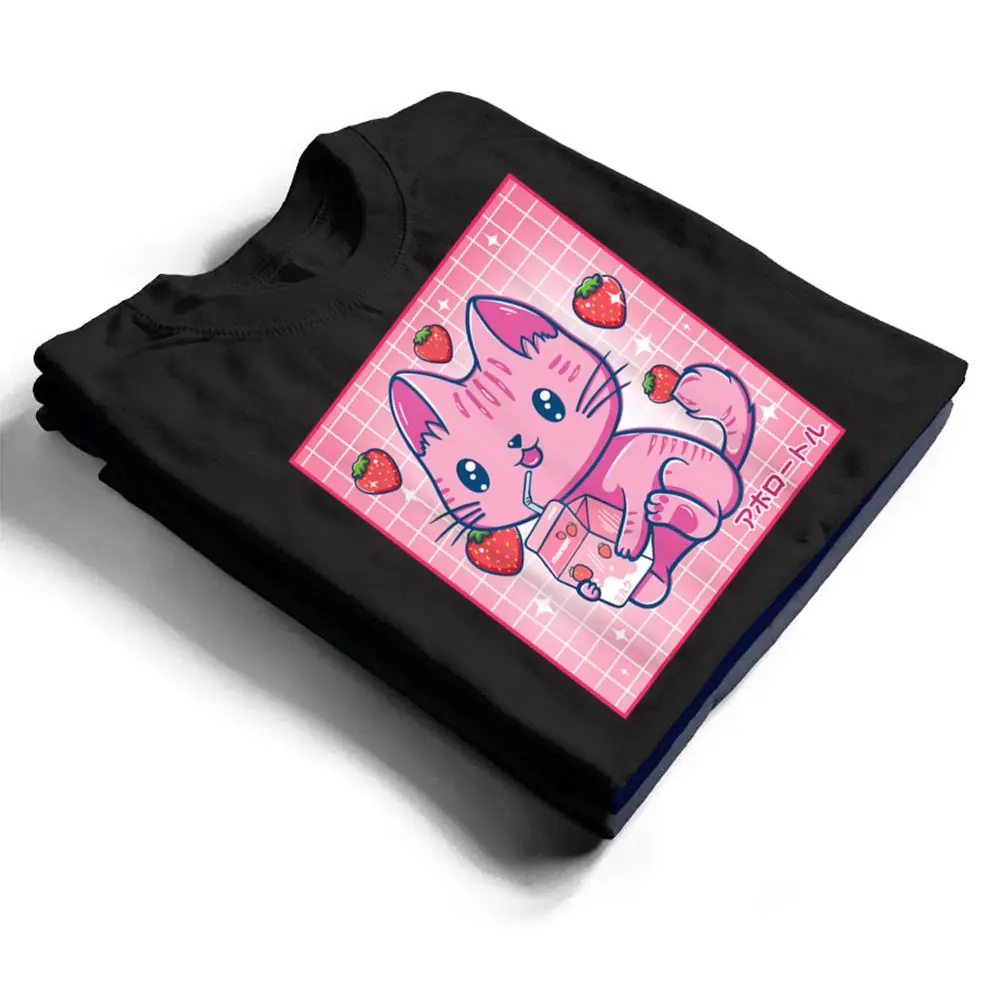 Strawberry-Shake-Strawberry-Milk-Cat-Kawaii-Neko-Girls-Anime-T-Shirt-1 Strawberry Shake Strawberry Milk Cat Kawaii Neko Girls Anime T Shirt
