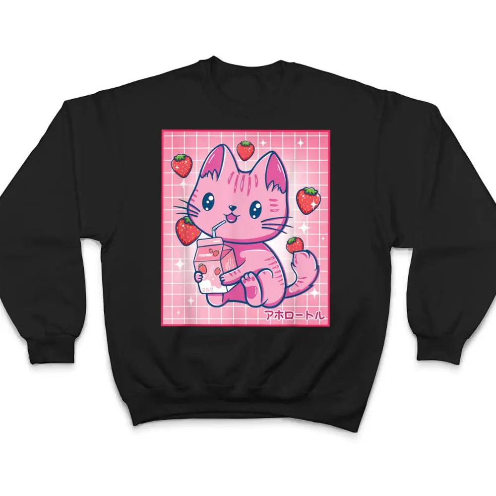 Strawberry-Shake-Strawberry-Milk-Cat-Kawaii-Neko-Girls-Anime-T-Shirt-4 Strawberry Shake Strawberry Milk Cat Kawaii Neko Girls Anime T Shirt